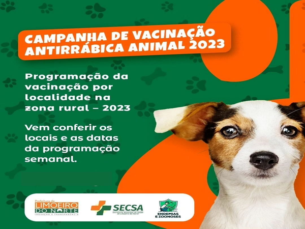 CAMPANHA DE VACINAÇÃO ANTIRRÁBICA ANIMAL 2023 - PROGRAMAÇÃO