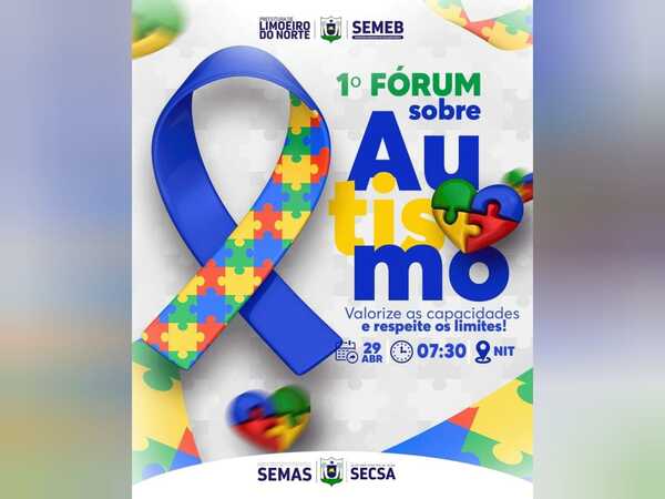 1° Forum sobre Autismo dia 29/04/2024 7;30 no NIT